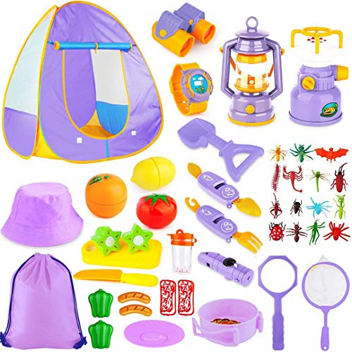 Kids Camping Tent Playset Includes Pop Up Tent Gear And 2 Walkie Talkies TO-15 