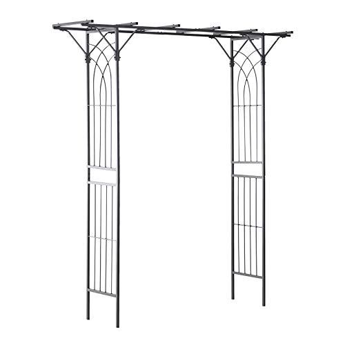 Outsunny 82 Decorative Metal Garden Trellis Arch With Decorative Metal Garden Trellis Arch, Metal Garden Arches And Trellises